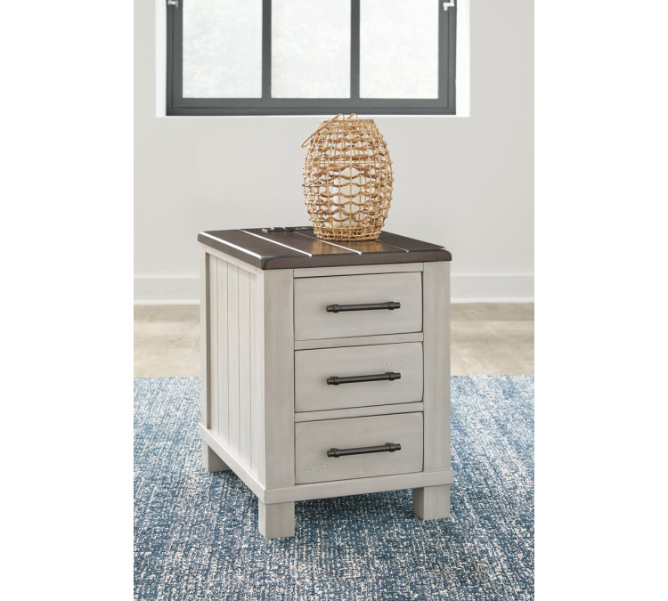 Darborn Chairside End Table - Gray/Brown