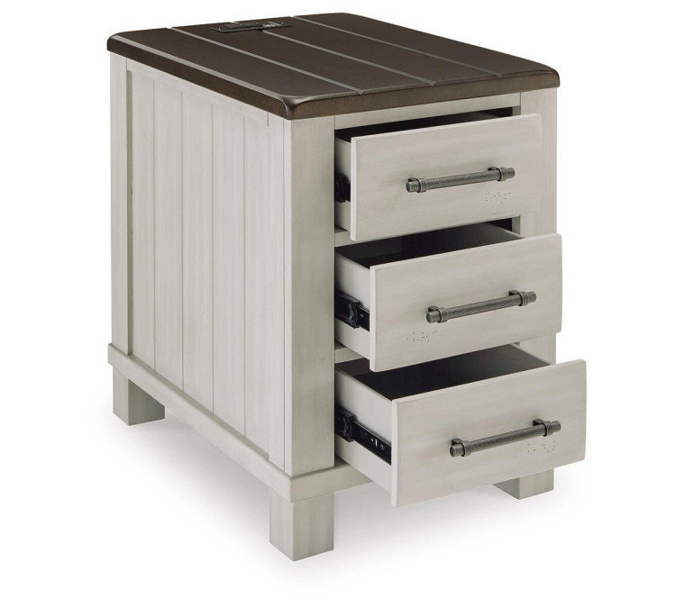 Darborn Chairside End Table - Gray/Brown
