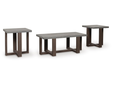 Dynnford Table (Set of 3) - Gray/Brown