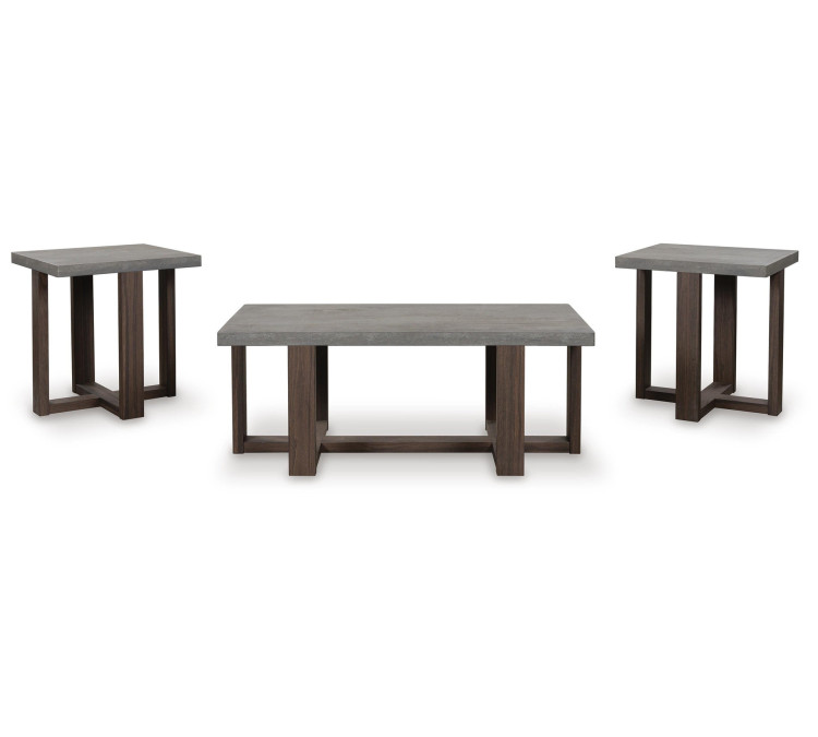 Dynnford Table (Set of 3) - Gray/Brown