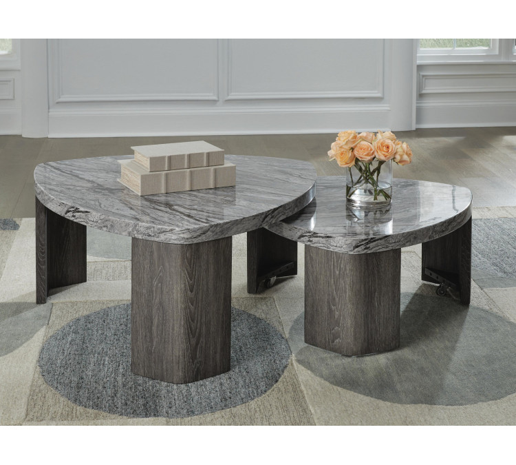 Surmour Stacked Coffee Table - Gray/Brown