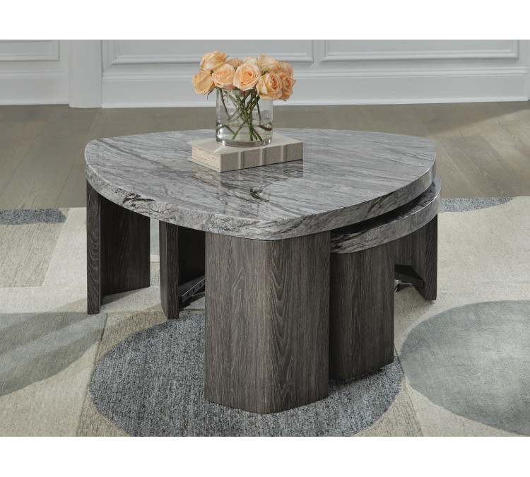 Surmour Stacked Coffee Table - Gray/Brown