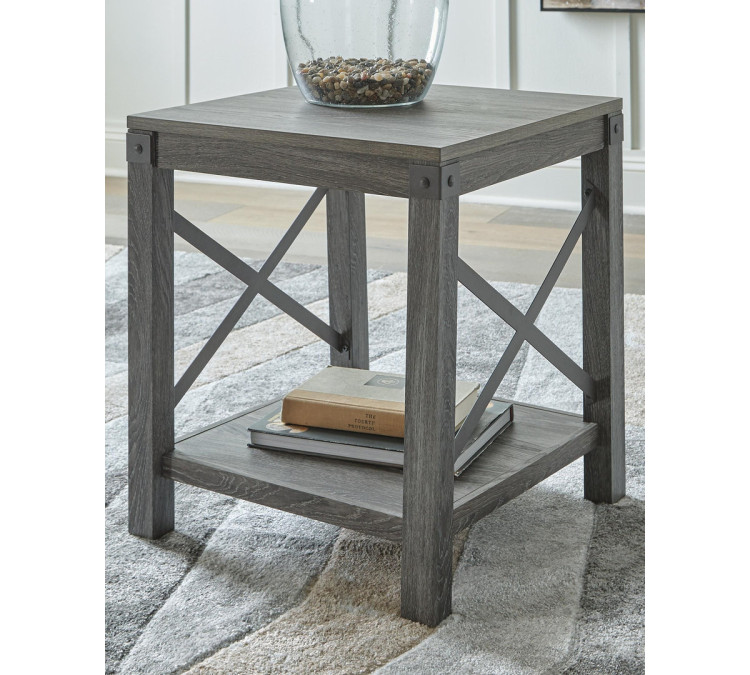 Freedan End Table - Grayish Brown