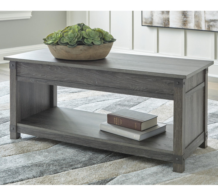 Freedan Lift-Top Coffee Table - Grayish Brown