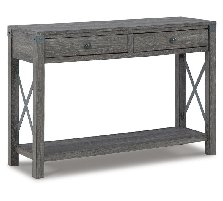 Freedan Sofa/Console Table - Grayish Brown