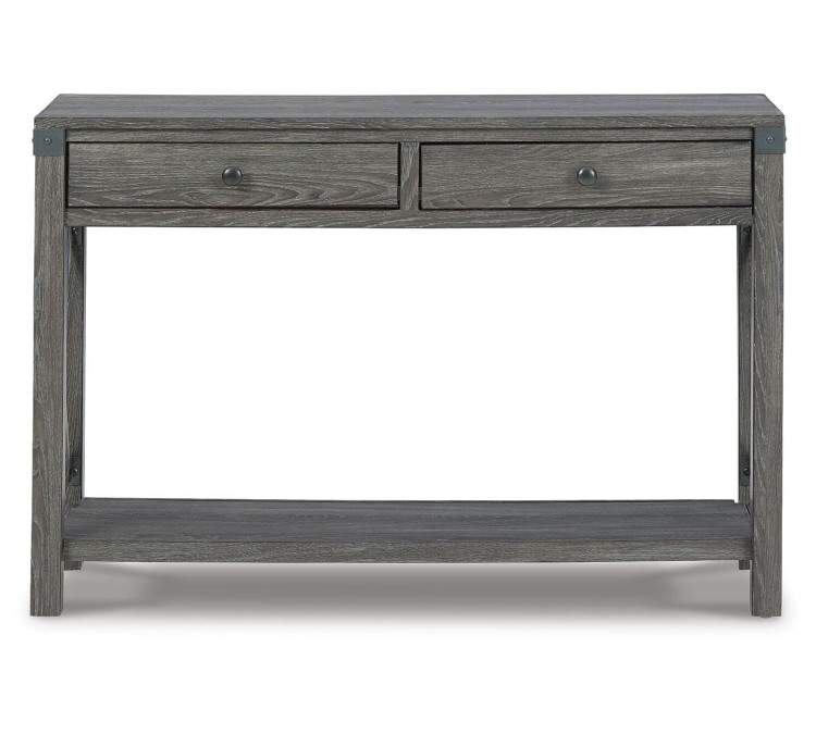 Freedan Sofa/Console Table - Grayish Brown