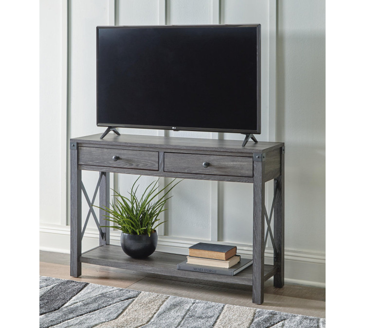 Freedan Sofa/Console Table - Grayish Brown