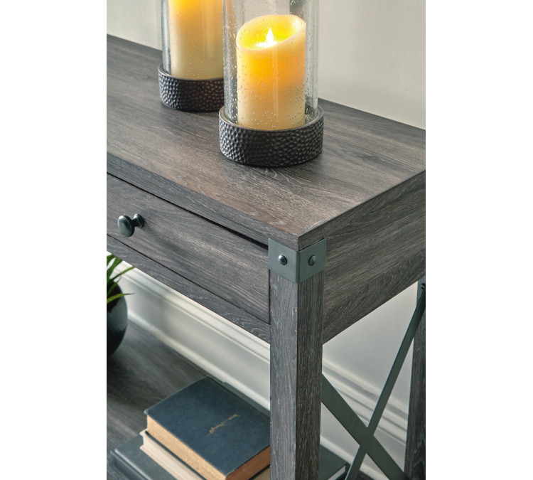 Freedan Sofa/Console Table - Grayish Brown