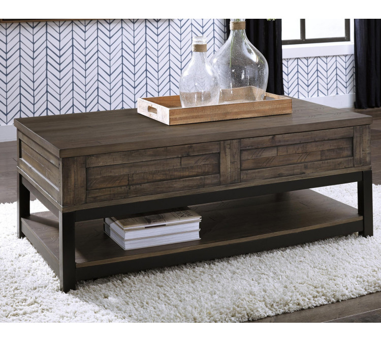 Johurst Coffee Table with Lift Top - Grayish Brown