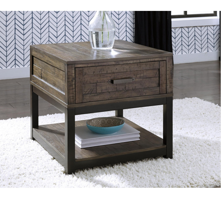 Johurst End Table - Grayish Brown
