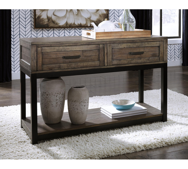 Johurst Sofa/Console Table - Grayish Brown