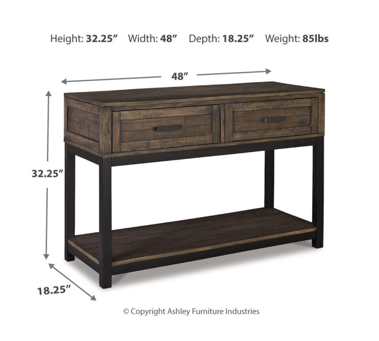 Johurst Sofa/Console Table - Grayish Brown