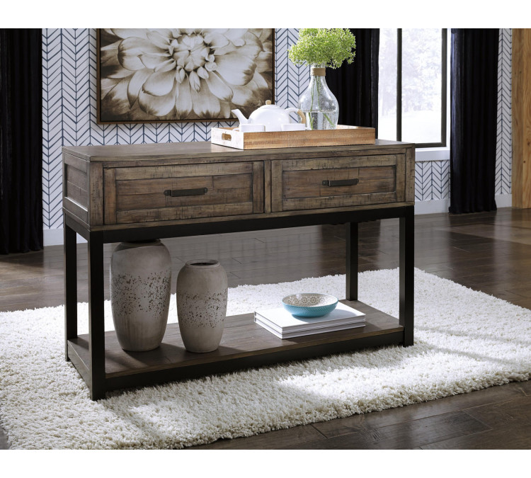 Johurst Sofa/Console Table - Grayish Brown
