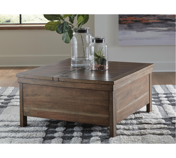 Moriville Lift-Top Coffee Table - Grayish Brown