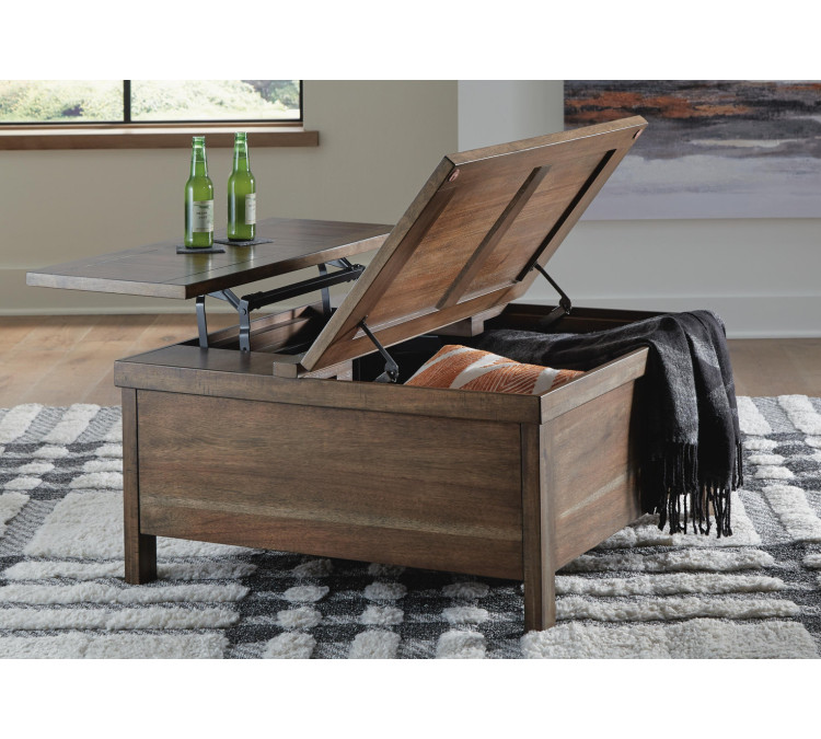 Moriville Lift-Top Coffee Table - Grayish Brown