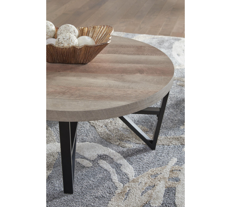 Deanlee Table (Set of 3) - Grayish Brown/Black