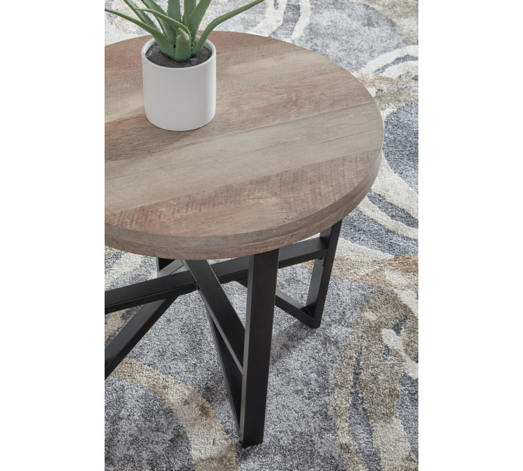 Deanlee Table (Set of 3) - Grayish Brown/Black