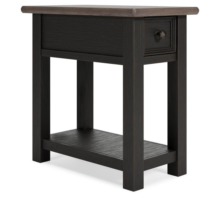Tyler Creek Chairside End Table - Grayish Brown/Black