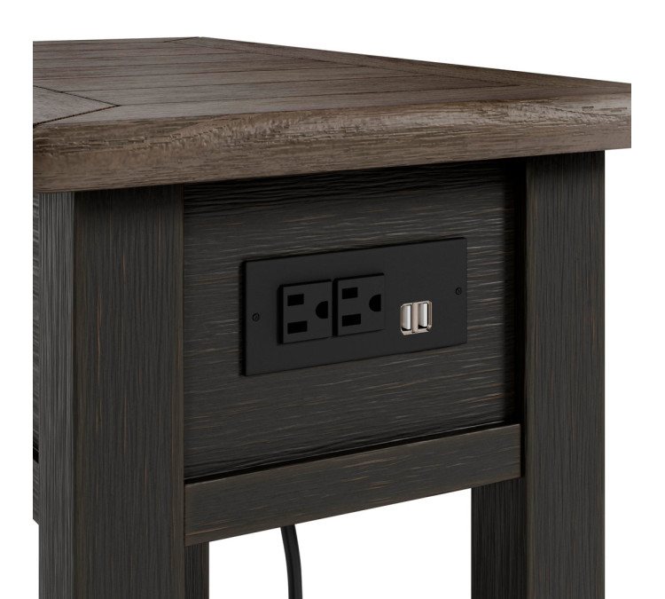 Tyler Creek Chairside End Table - Grayish Brown/Black