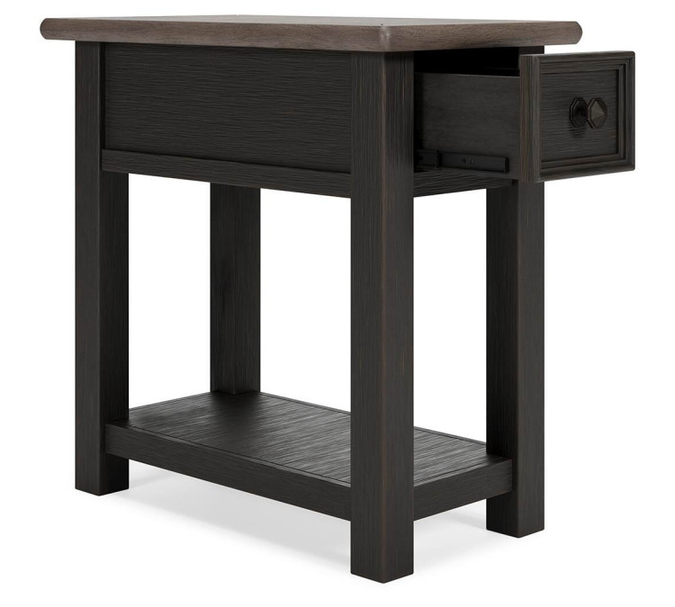 Tyler Creek Chairside End Table - Grayish Brown/Black