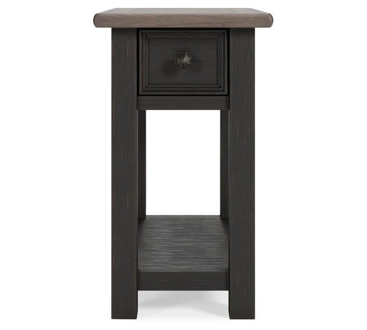 Tyler Creek Chairside End Table - Grayish Brown/Black