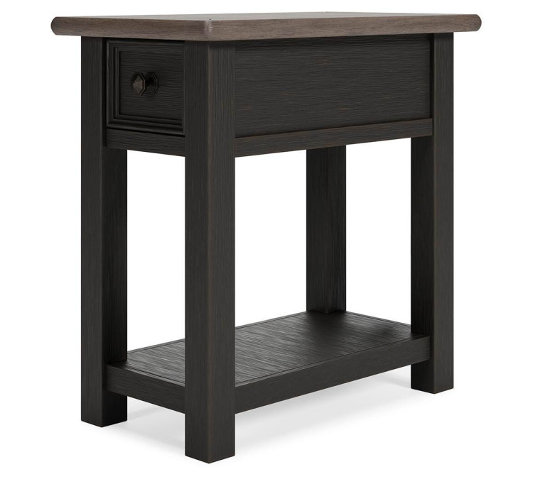 Tyler Creek Chairside End Table - Grayish Brown/Black