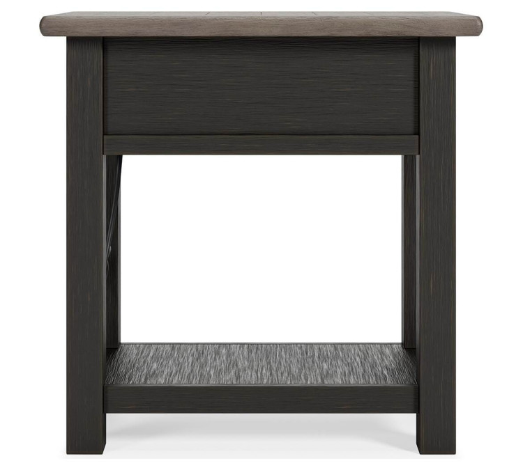 Tyler Creek Chairside End Table - Grayish Brown/Black