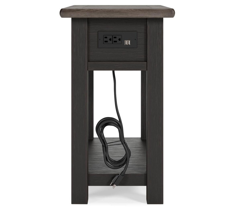 Tyler Creek Chairside End Table - Grayish Brown/Black