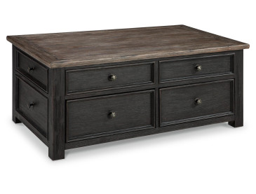 Tyler Creek Coffee Table with Lift Top - Grayish Brown/Black