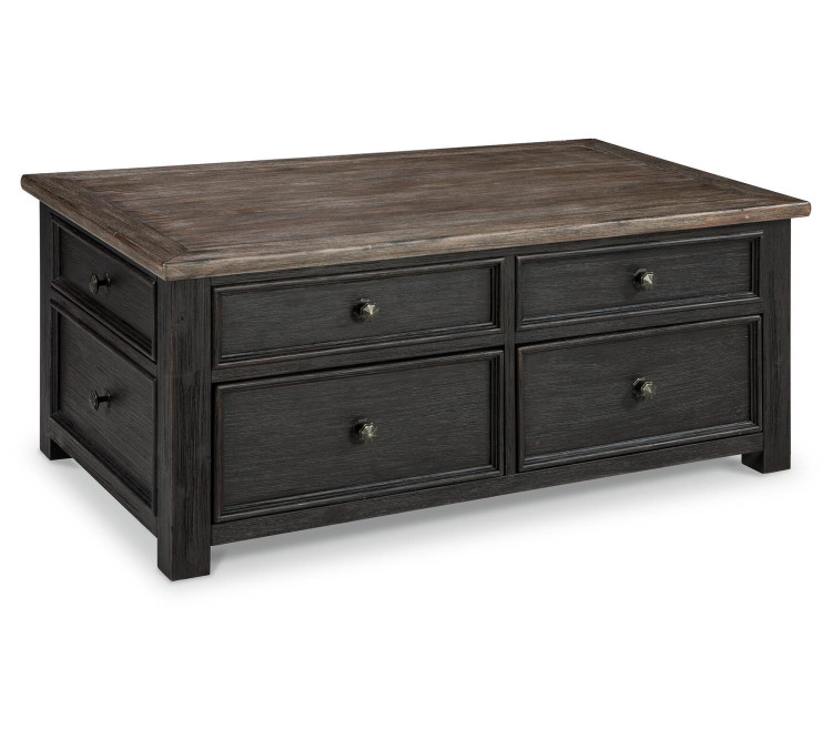 Tyler Creek Coffee Table with Lift Top - Grayish Brown/Black