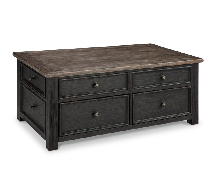 Tyler Creek Coffee Table with Lift Top - Grayish Brown/Black
