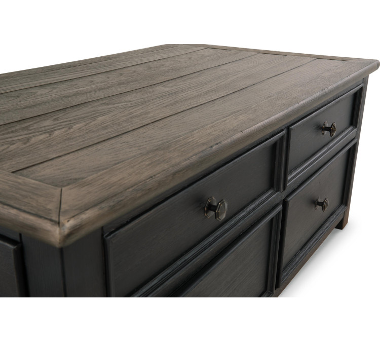 Tyler Creek Coffee Table with Lift Top - Grayish Brown/Black