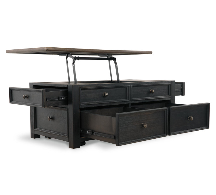 Tyler Creek Coffee Table with Lift Top - Grayish Brown/Black