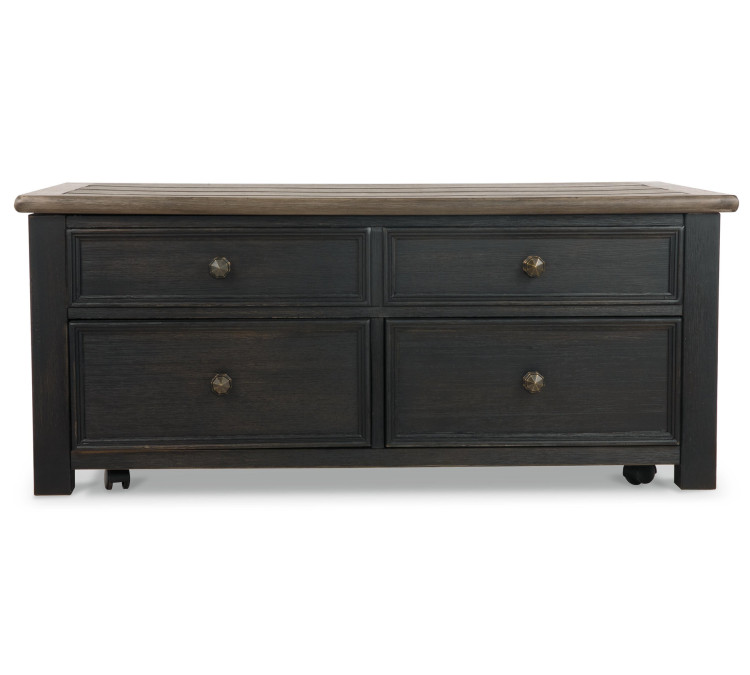 Tyler Creek Coffee Table with Lift Top - Grayish Brown/Black