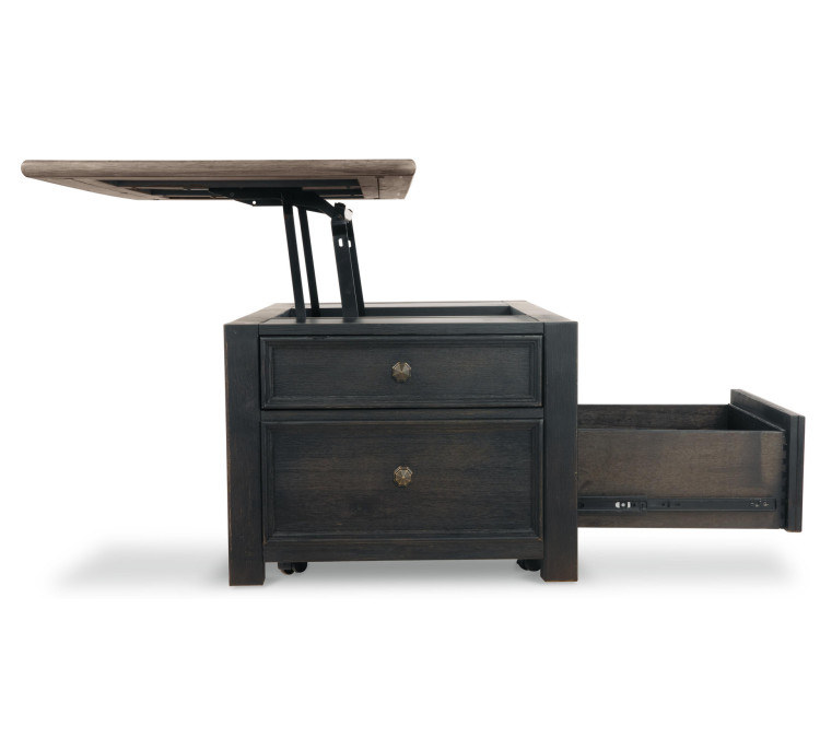 Tyler Creek Coffee Table with Lift Top - Grayish Brown/Black