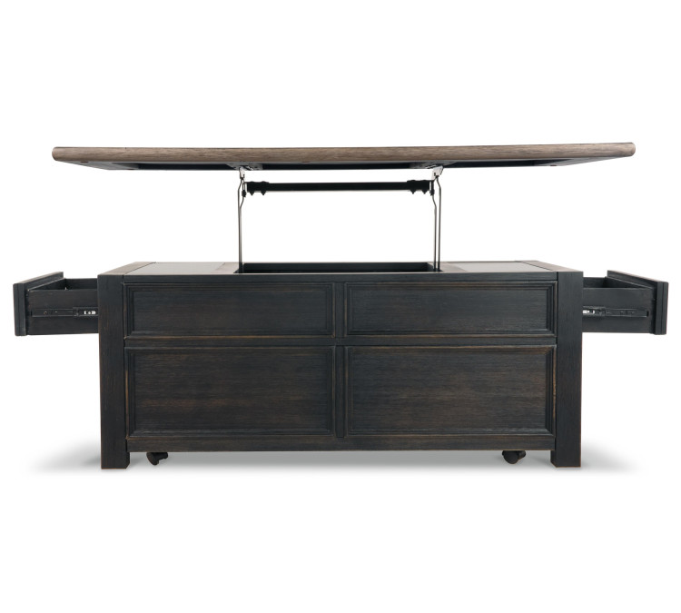 Tyler Creek Coffee Table with Lift Top - Grayish Brown/Black