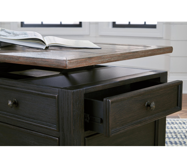 Tyler Creek Coffee Table with Lift Top - Grayish Brown/Black