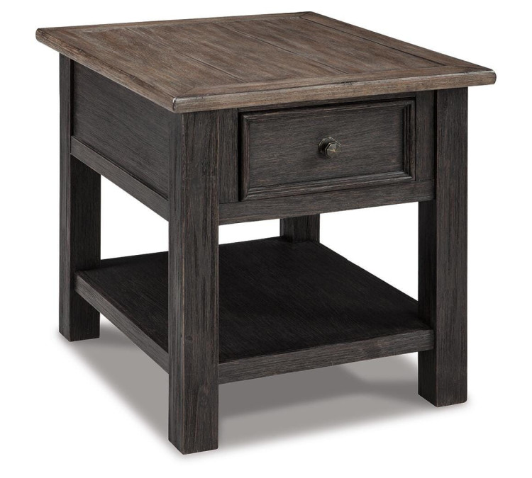 Tyler Creek End Table - Grayish Brown/Black