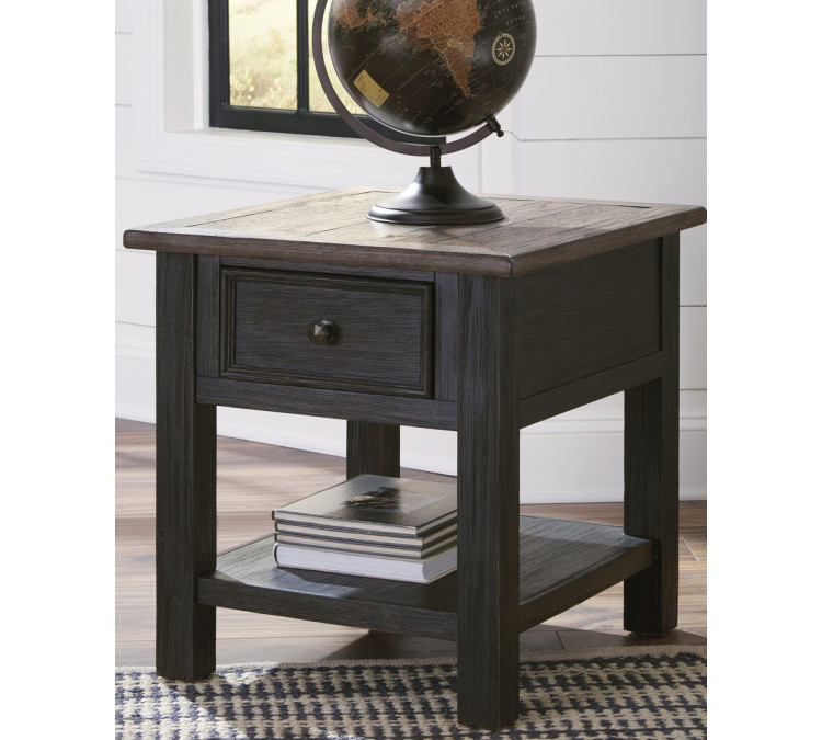 Tyler Creek End Table - Grayish Brown/Black