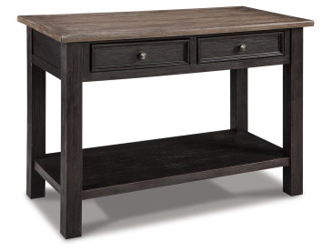 Tyler Creek Sofa/Console Table - Grayish Brown/Black