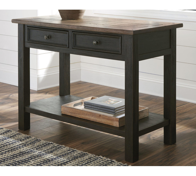 Tyler Creek Sofa/Console Table - Grayish Brown/Black