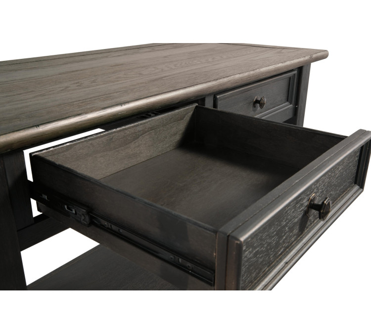 Tyler Creek Sofa/Console Table - Grayish Brown/Black