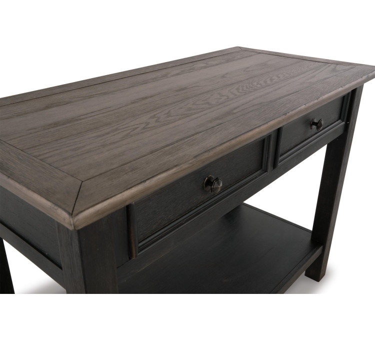 Tyler Creek Sofa/Console Table - Grayish Brown/Black