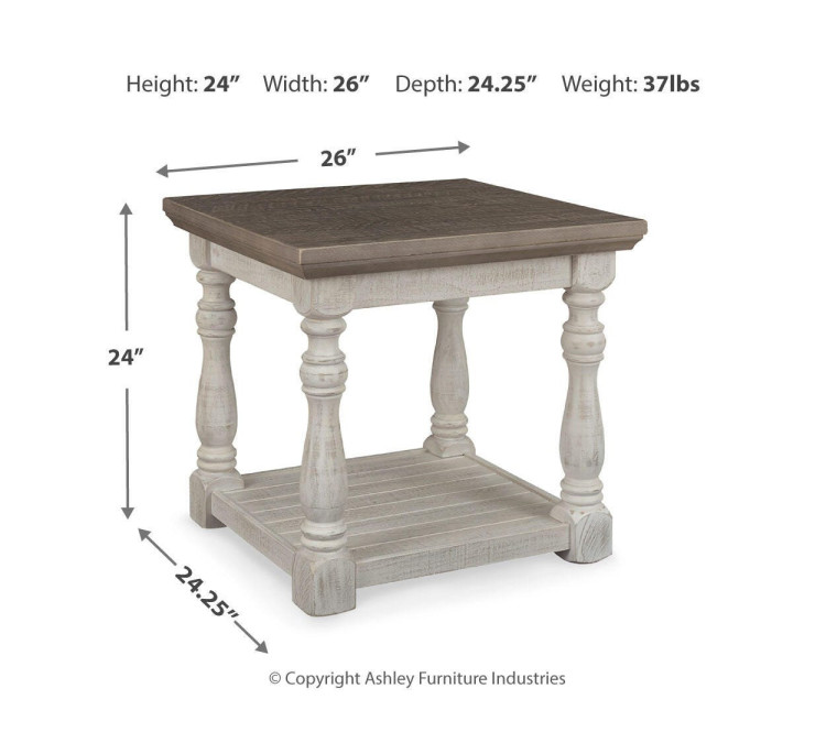 Havalance End Table - Gray/White
