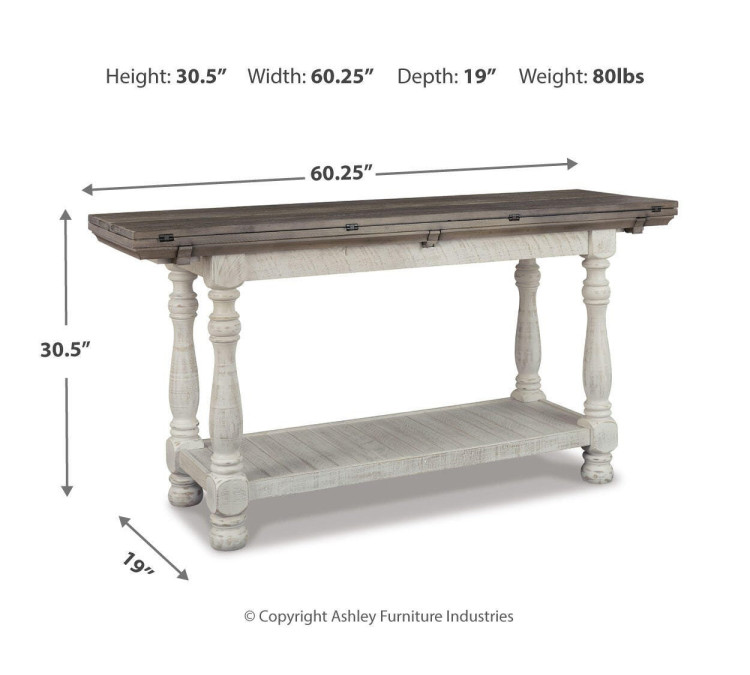 Havalance Sofa/Console Table - Gray/White