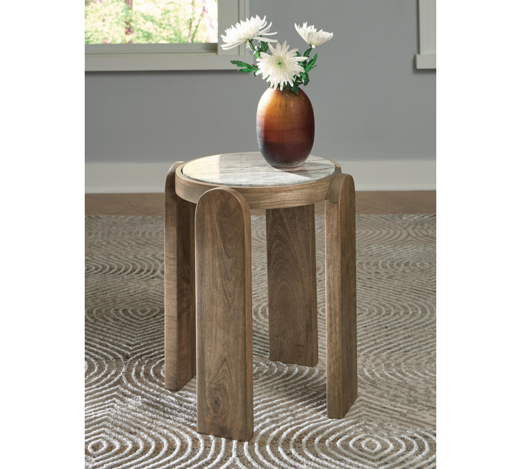 Gavrilley Accent Table - Gray/White/Brown