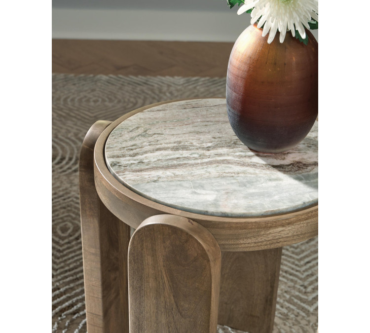 Gavrilley Accent Table - Gray/White/Brown
