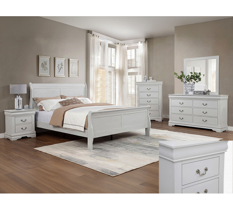 LOUIS PHILIP BEDROOM GROUP - QUEEN / Greige