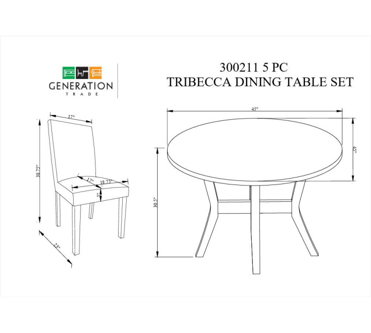 Tribecca – 5 Piece Round Dining Set