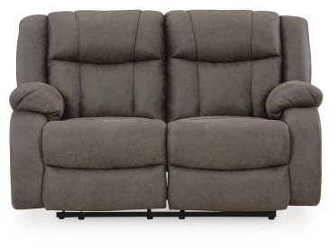 First Base Reclining Loveseat - Gunmetal